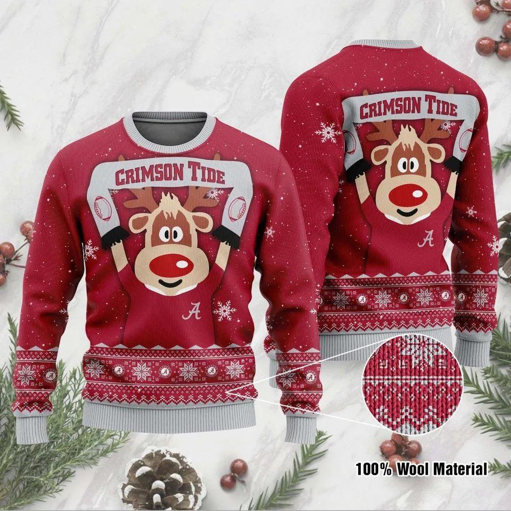 Alabama Crimson Tide Funny Ugly Christmas Sweater, NCAA Christmas Sweater Moonbestprint
