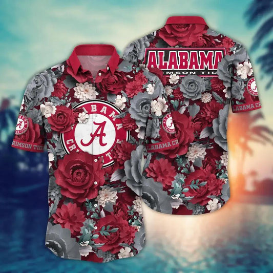 Alabama Crimson Tide NCAA Flower Aloha Hawaiian Shirt 5, NCAA Hawaiian Shirt Moonbestprint