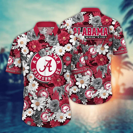 Alabama Crimson Tide NCAA Flower Aloha Hawaiian Shirt 7, NCAA Hawaiian Shirt Moonbestprint