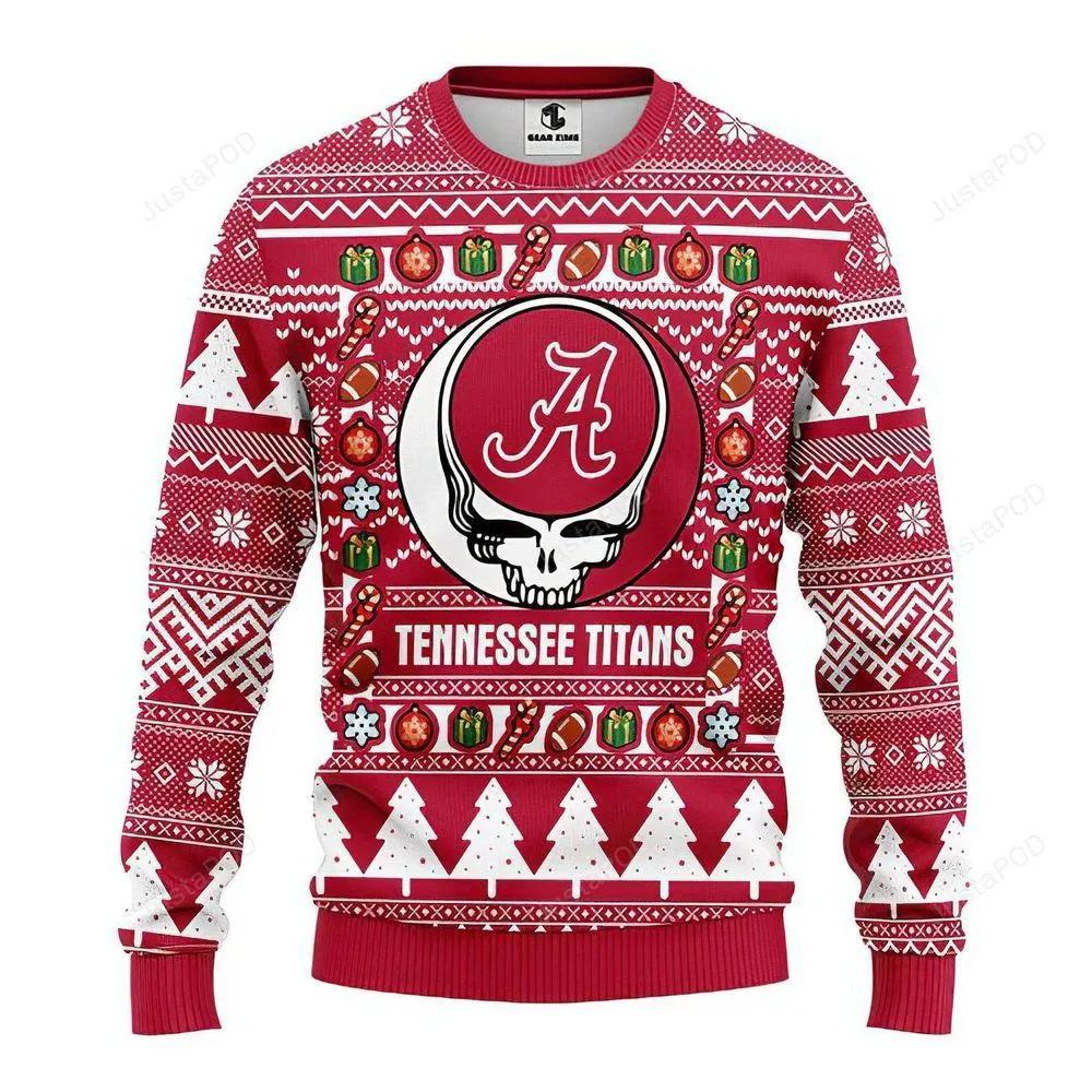 Alabama Crimson Tide Tenessee Titans Ugly Christmas Sweater, NCAA Christmas Sweater Moonbestprint