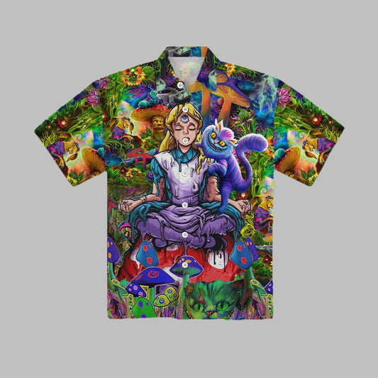 Alice in Wonderland Hawaiian Print Shirt - Moonbestprint