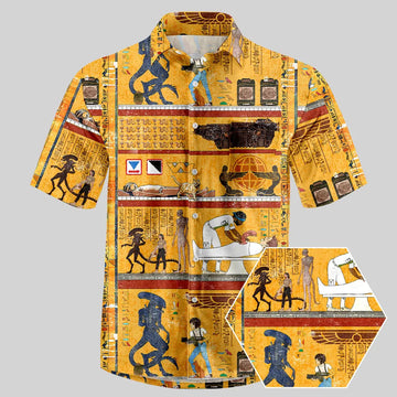 Alien Ancient Egyptian Murals Hawaiian Shirt – Moonbestprint