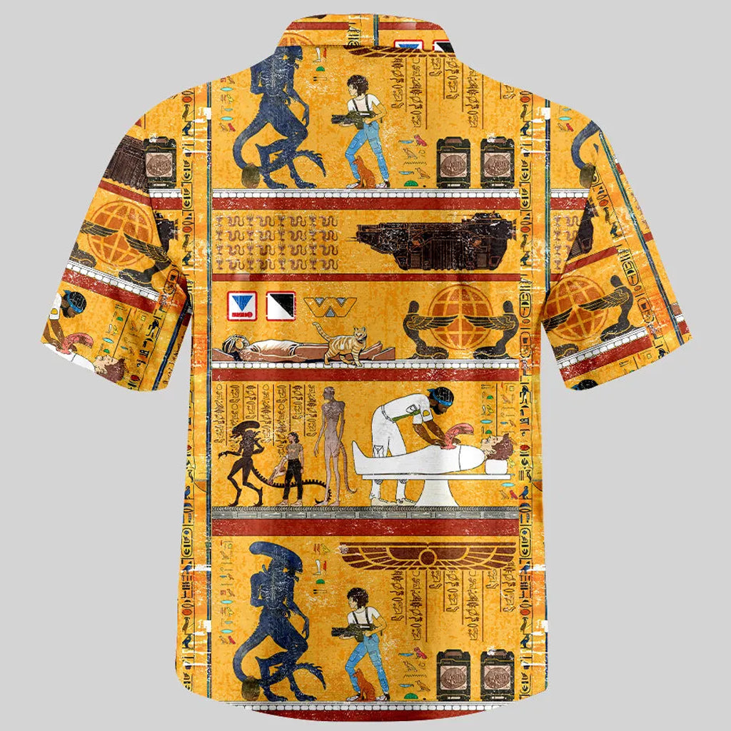 Alien Ancient Egyptian Murals Hawaiian Shirt – Moonbestprint