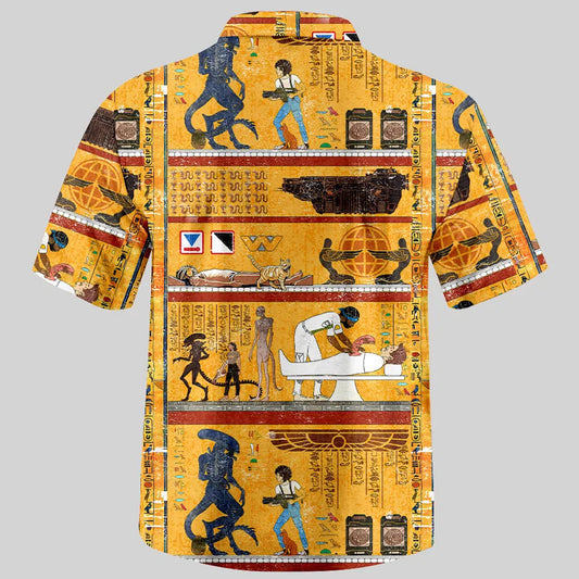 Alien Ancient Egyptian Murals Hawaiian Shirt – Moonbestprint