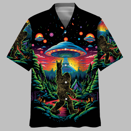 Alien Bigfoot Hawaiian Shirt - Moonbestprint