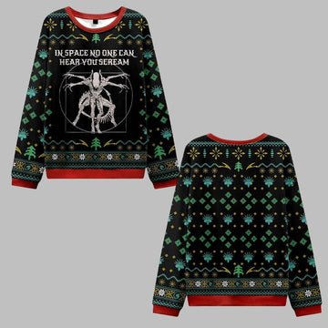 Alien In Space No One Can Hear You Scream Ugly Sweater 2026 Christmas - Moonbestprint
