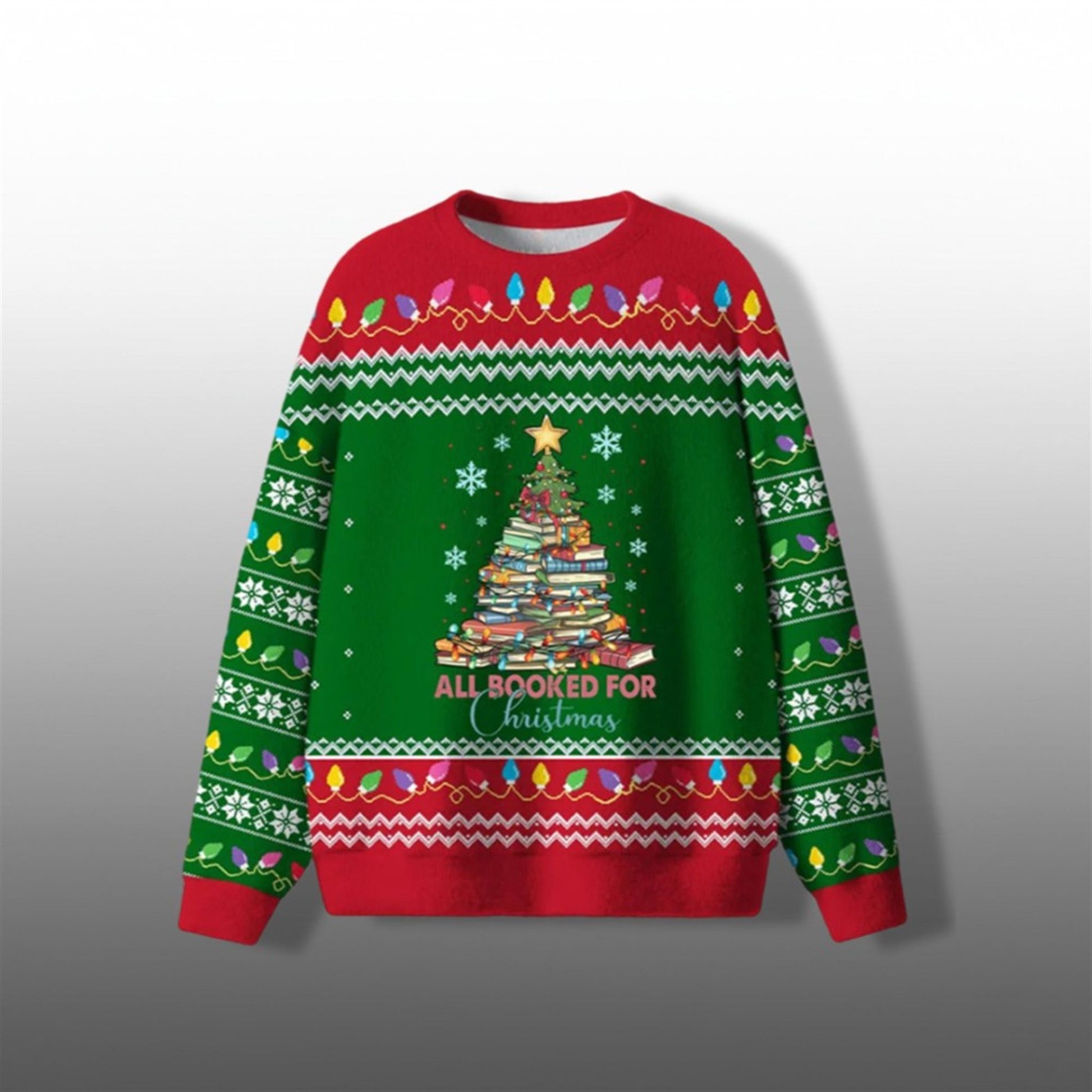 All Booked For Christmas Ugly Sweater 2026 Christmas - Moonbestprint