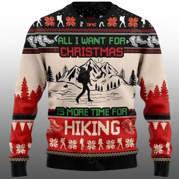 All I Need For Christmas Is Hiking Ugly Sweater 2026 Christmas - Moonbestprint