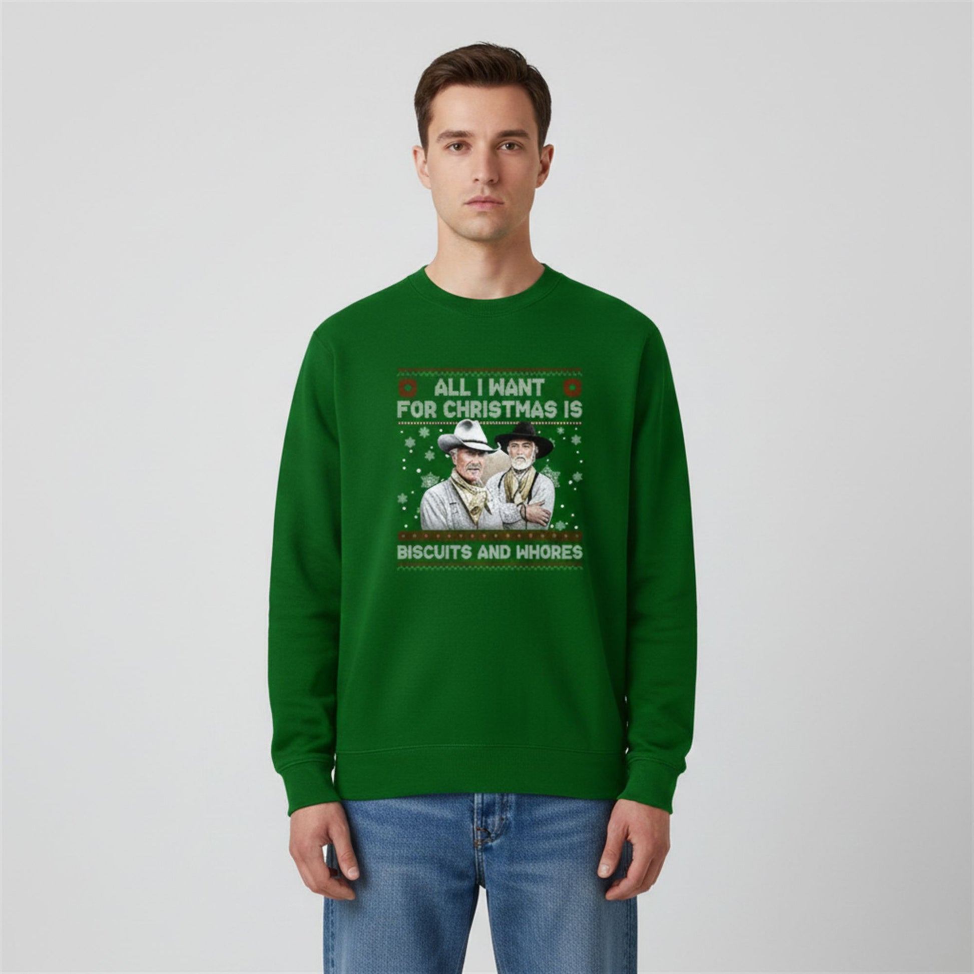 All I Want For Christmas Is Biscuits And Whores Ugly Sweater - Moonbestprint