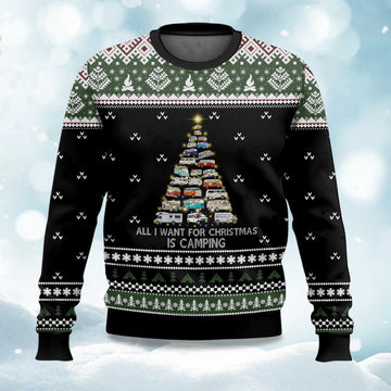 2026 All I Want For Christmas Is Camping Ugly Christmas Sweater Moonbestprint