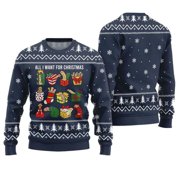All I Want For Christmas Naughty Ugly Sweater - Moonbestprint