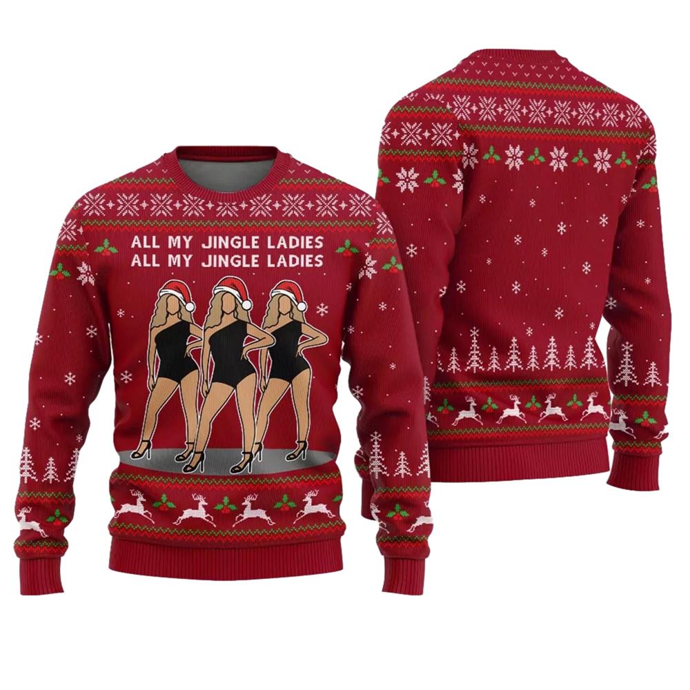 All My Jingle Ladies Ugly Holiday Sweater - Moonbestprint
