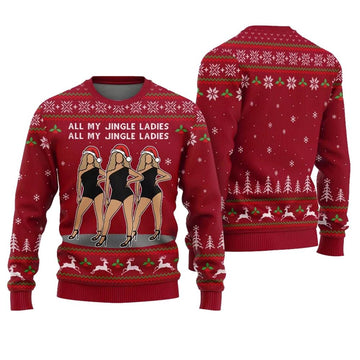 All My Jingle Ladies Ugly Holiday Sweater - Moonbestprint