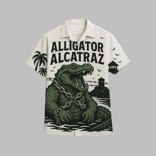 Alligator Alcatraz Hawaiian Shirt - Moonbestprint
