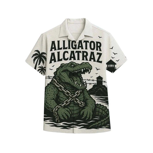 Alligator Alcatraz Hawaiian Shirt - Moonbestprint