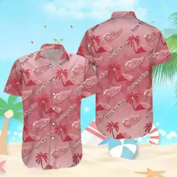 Aloha Detroit Red Wings Hawaiian Shirt For Fans, NHL Hawaiian Shirt Moonbestprint