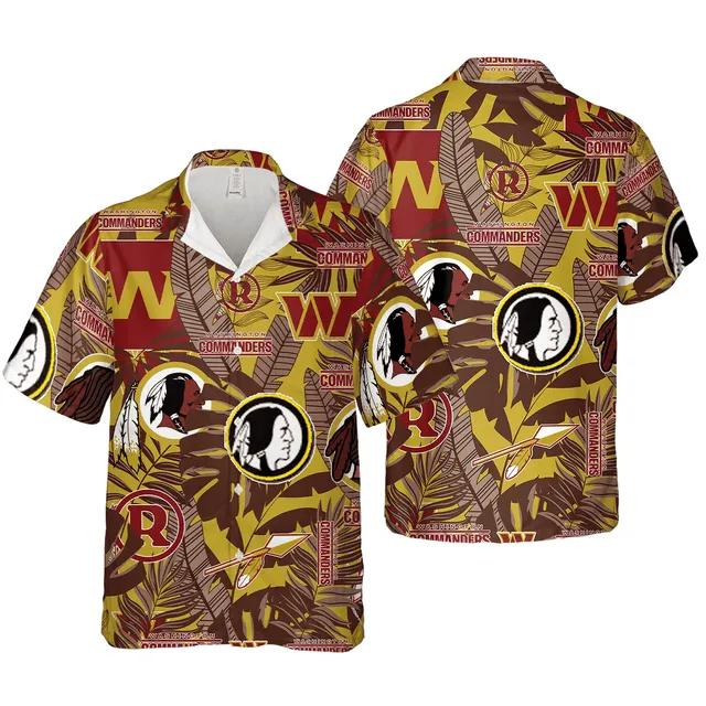 Aloha Shirt Washington Commanders Hawaiian Retro Logo Revolutions Sport-Team Hawaiian Shirt for Men & Women, NFL Hawaiian Shirt Moonbestprint