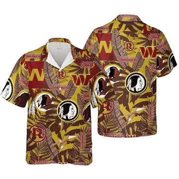 Aloha Shirt Washington Commanders Hawaiian Retro Logo Revolutions Sport-Team Hawaiian Shirt for Men & Women, NFL Hawaiian Shirt Moonbestprint