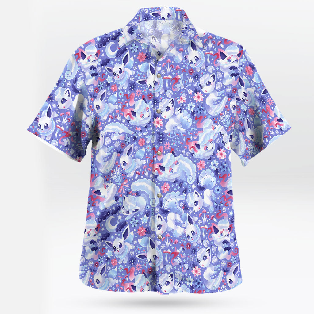 Alolan Vulpix Aloha Anime Hawaiian Shirt Chill and Cute – Moonbestprint