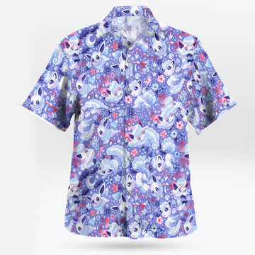 Alolan Vulpix Aloha Anime Hawaiian Shirt Chill and Cute – Moonbestprint