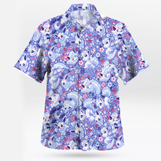 Alolan Vulpix Aloha Anime Hawaiian Shirt Chill and Cute – Moonbestprint