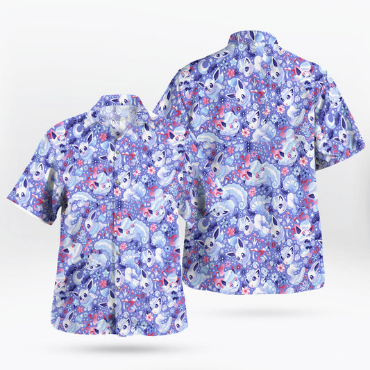 Alolan Vulpix Aloha Anime Hawaiian Shirt Chill and Cute – Moonbestprint