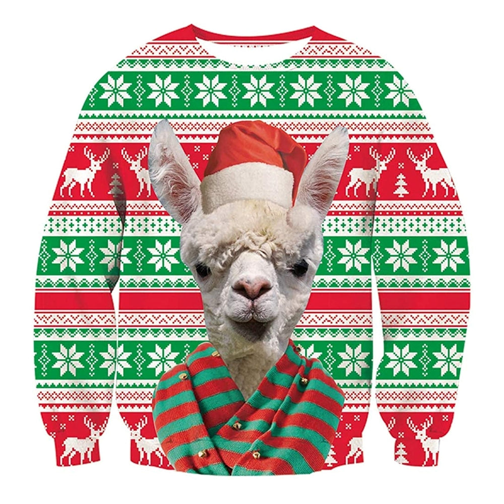 Alpaca Print Ugly Christmas Sweatshirt - Moonbestprint