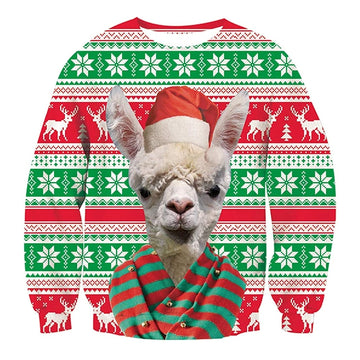 Alpaca Print Ugly Christmas Sweatshirt - Moonbestprint