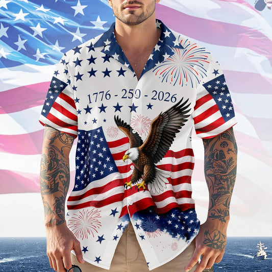 America 250th Anniversary 1776 - 2026 Patriotic Hawaiian Shirt, 250th Anniversary Gift Moonbestprint