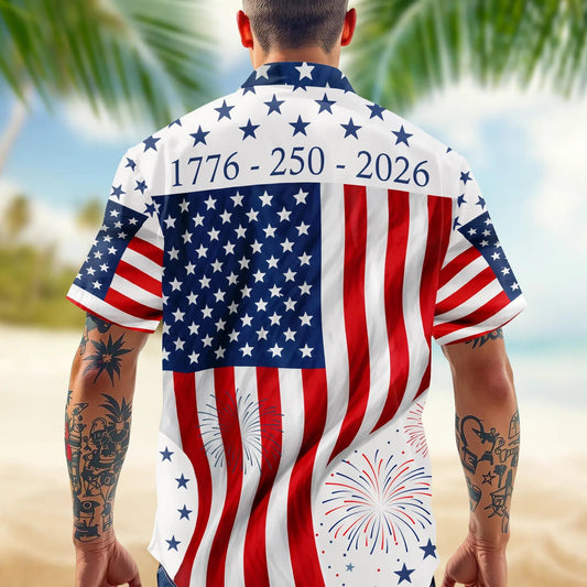 America 250th Anniversary 1776 - 2026 Patriotic Hawaiian Shirt, 250th Anniversary Gift Moonbestprint