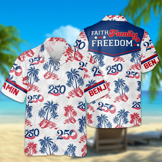 America Faith, Family & Freedom Hawaii Shirt 2, 250th Anniversary Gift Moonbestprint