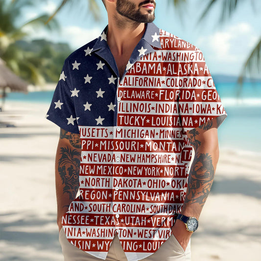 America State Hawaiian Shirt, 250th Anniversary Gift Moonbestprint