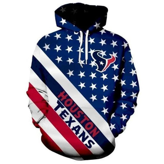American Flag Houston Texans 3D Hoodie, NFL Hoodie Moonbestprint