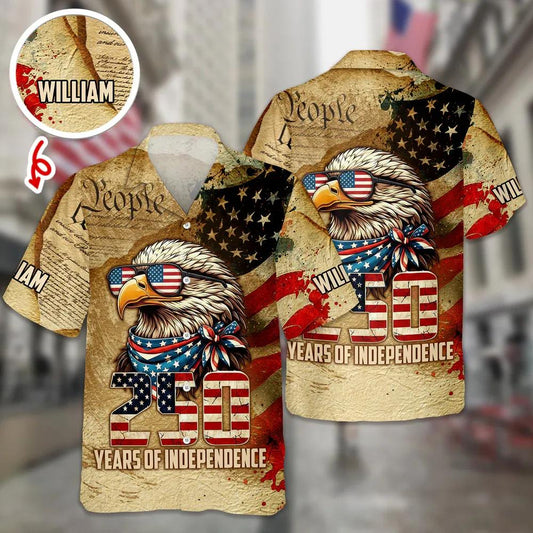 America's 250 Years Anniversary Custom Name Hawaii Shirt Personalized Patriotic Gift 2, 250th Anniversary Gift Moonbestprint