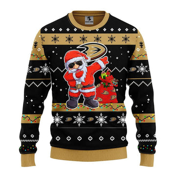 Anaheim Ducks Dabbing Santa Claus Ugly Christmas Sweater, NHL Christmas Sweater Moonbestprint