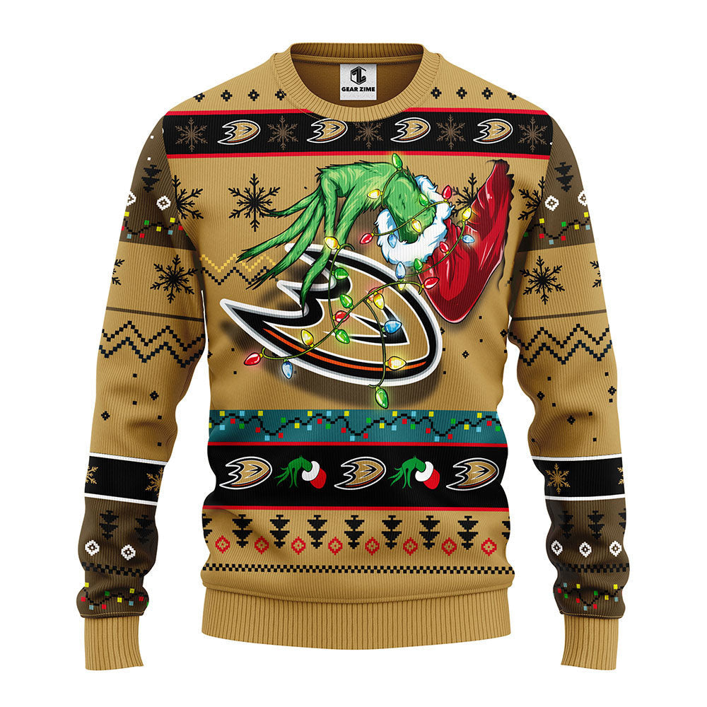 Anaheim Ducks Grinch Ugly Christmas Sweater, Grinch Xmas Sweater Moonbestprint