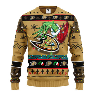 Anaheim Ducks Grinch Ugly Christmas Sweater, Grinch Xmas Sweater Moonbestprint