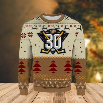 Anaheim Ducks Logo Ugly Christmas Sweater, NHL Christmas Sweater Moonbestprint