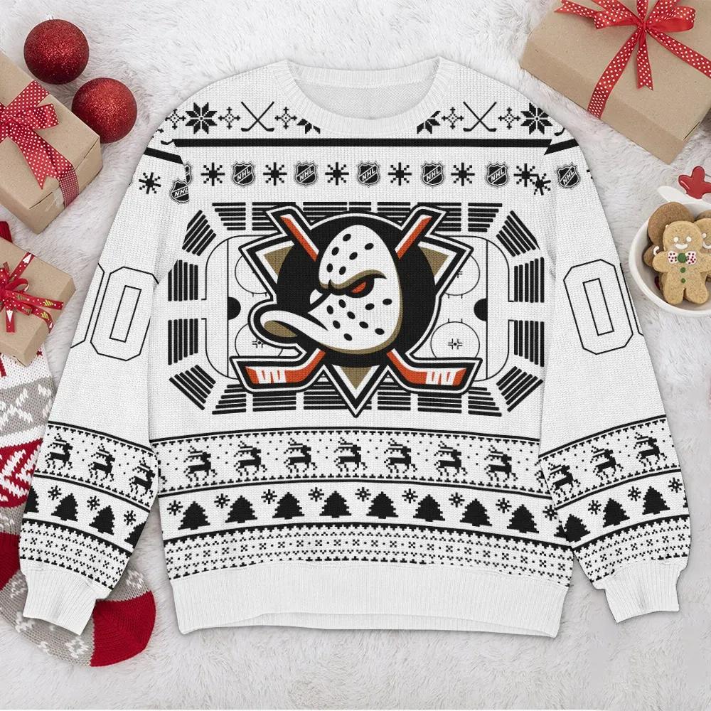 Anaheim Ducks NHL Custom Ugly Christmas Sweater, NHL Christmas Sweater Moonbestprint