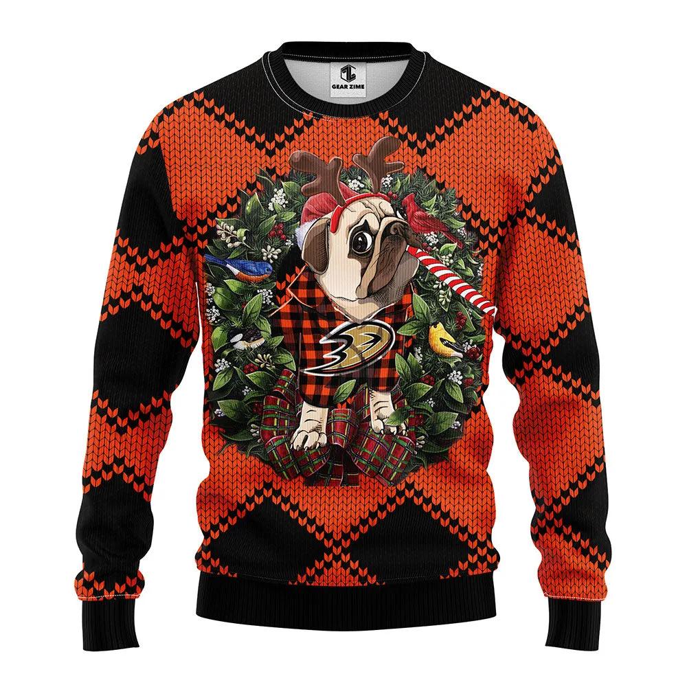 Anaheim Ducks Pub Dog Ugly Christmas Sweater, NHL Christmas Sweater Moonbestprint