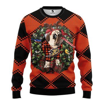 Anaheim Ducks Pub Dog Ugly Christmas Sweater, NHL Christmas Sweater Moonbestprint
