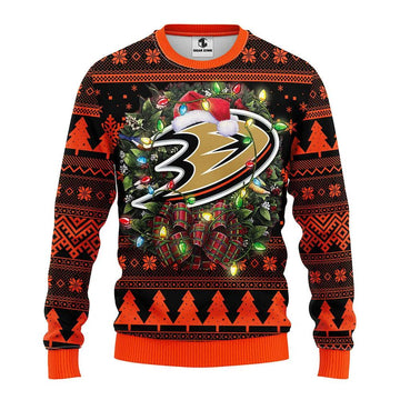 Anaheim Ducks Santa Hat Ugly Christmas Sweater, NHL Christmas Sweater Moonbestprint