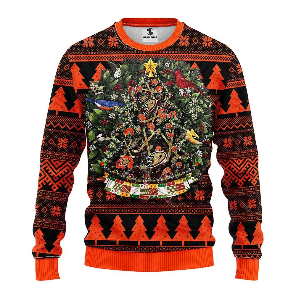 Anaheim Ducks Tree Ball Ugly Christmas Sweater, NHL Christmas Sweater Moonbestprint