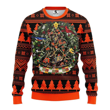Anaheim Ducks Tree Ball Ugly Christmas Sweater, NHL Christmas Sweater Moonbestprint