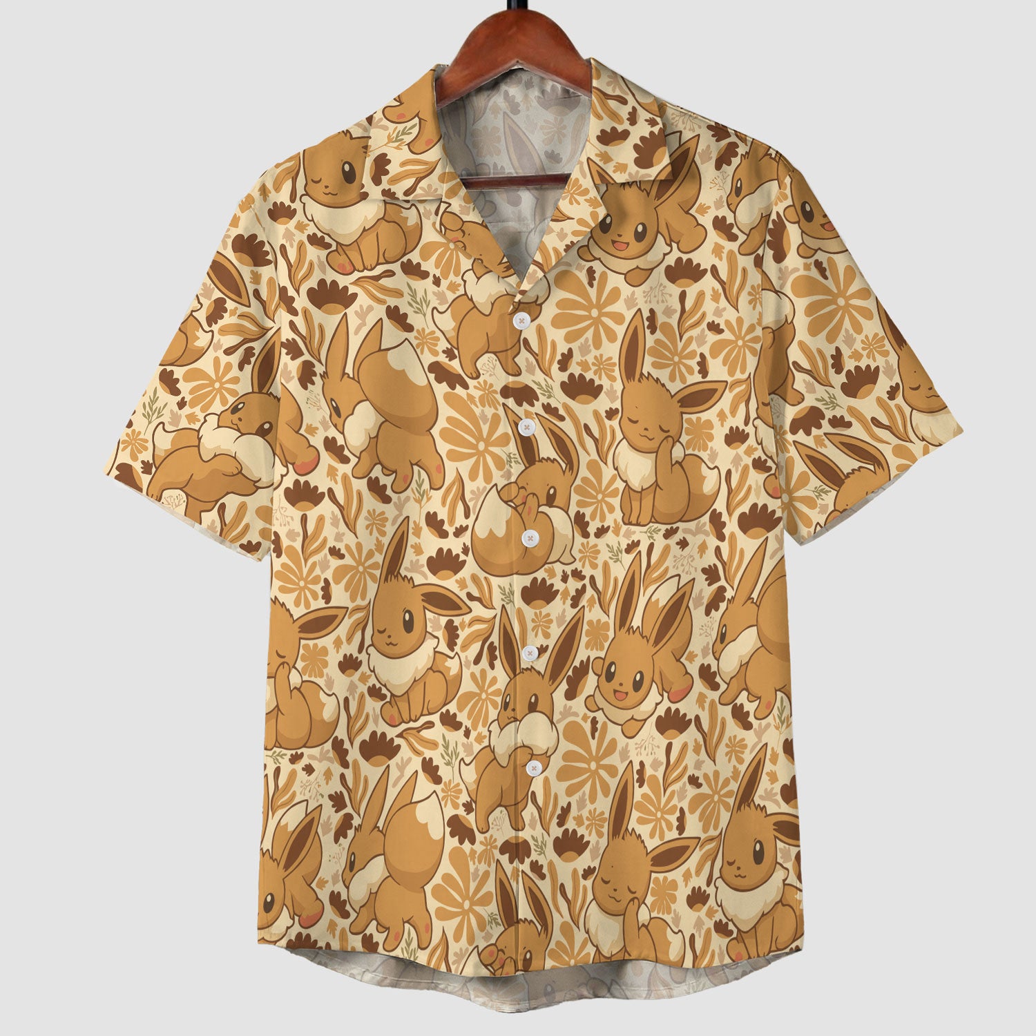 Anime Eevee Autumn Floral Kawaii Hawaiian Shirt – Moonbestprint