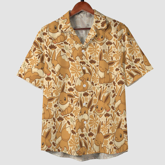 Anime Eevee Autumn Floral Kawaii Hawaiian Shirt – Moonbestprint