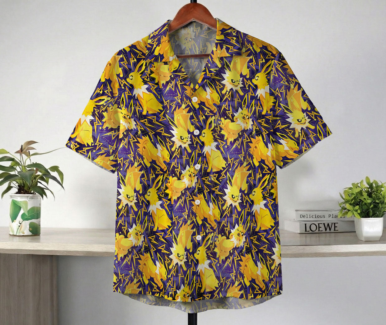 Anime Jolteon Electric Pattern Pokemon Hawaiian Shirt – Moonbestprint