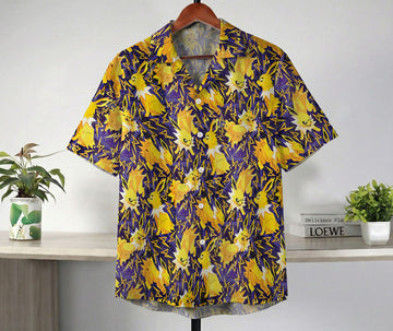 Anime Jolteon Electric Pattern Pokemon Hawaiian Shirt – Moonbestprint