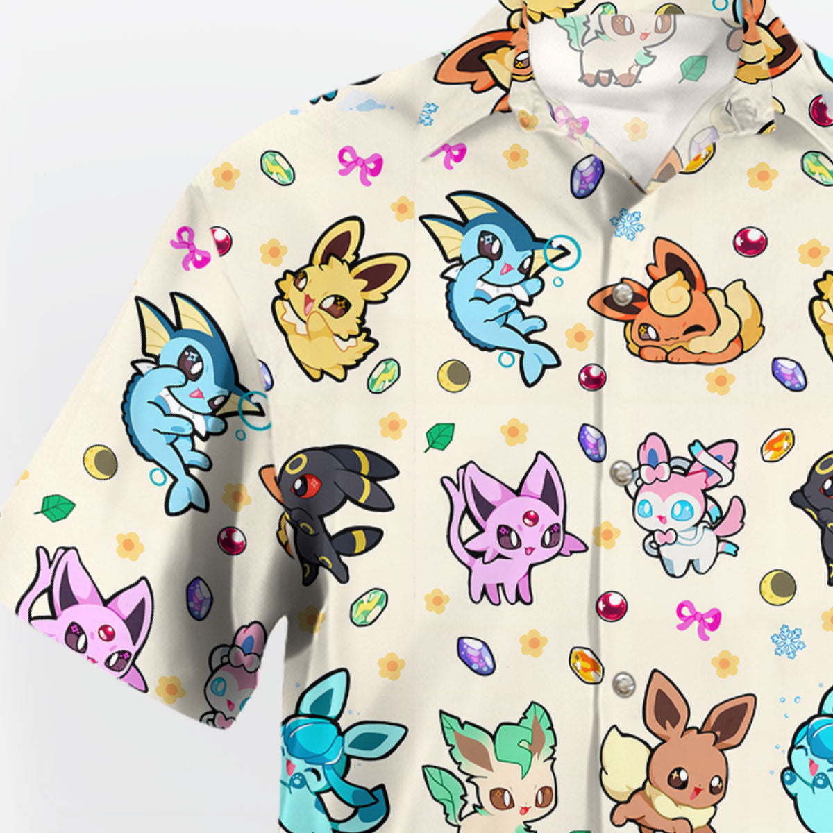Anime Pokemon Cute Eeveelution Pattern Hawaiian Shirt – Moonbestprint