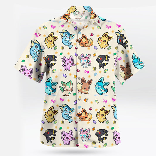 Anime Pokemon Cute Eeveelution Pattern Hawaiian Shirt – Moonbestprint